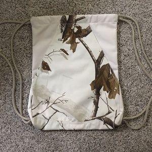 White camo drawstring bag